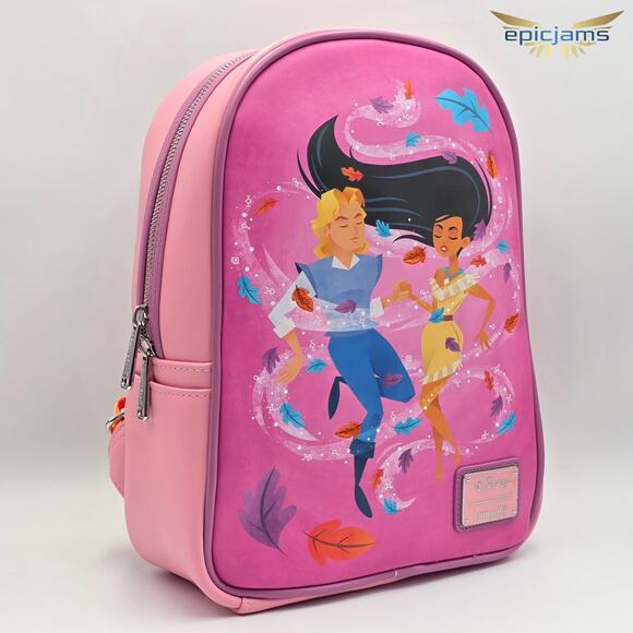 Loungefly Disney Pocahontas Colors of the Wind Pink Mini Backpack New - Picture 2 of 5